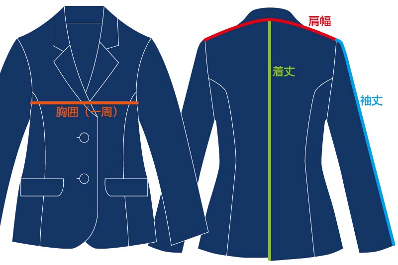 制服の採寸方法の図解1